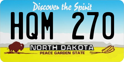 ND license plate HQM270