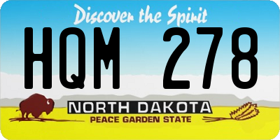 ND license plate HQM278