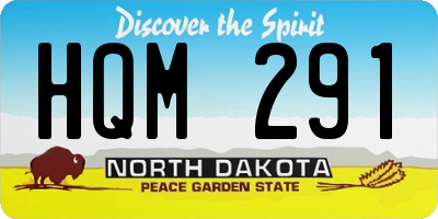 ND license plate HQM291