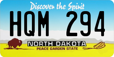 ND license plate HQM294