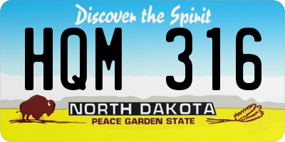 ND license plate HQM316