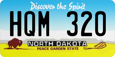 ND license plate HQM320