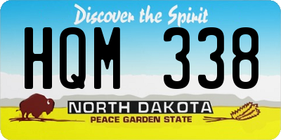 ND license plate HQM338