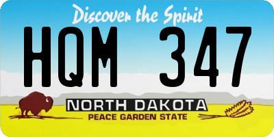 ND license plate HQM347