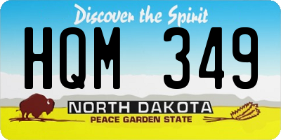 ND license plate HQM349