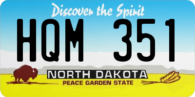 ND license plate HQM351