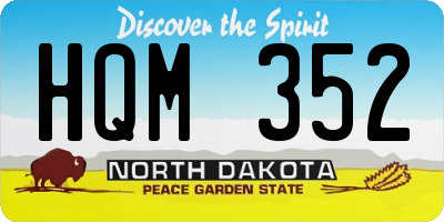 ND license plate HQM352
