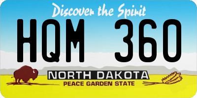 ND license plate HQM360