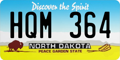 ND license plate HQM364
