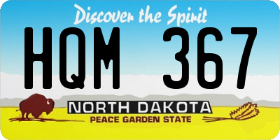 ND license plate HQM367