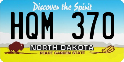 ND license plate HQM370