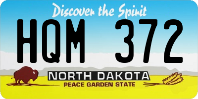 ND license plate HQM372