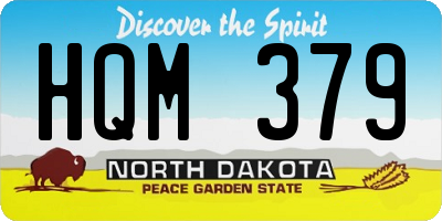 ND license plate HQM379