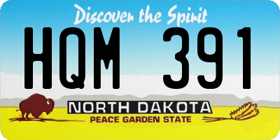 ND license plate HQM391