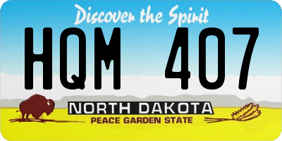 ND license plate HQM407