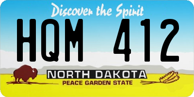 ND license plate HQM412