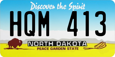 ND license plate HQM413
