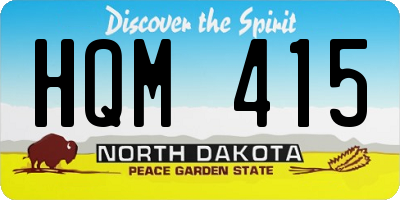 ND license plate HQM415
