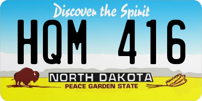 ND license plate HQM416
