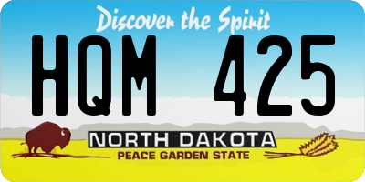 ND license plate HQM425