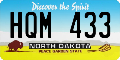 ND license plate HQM433
