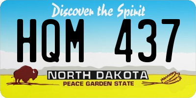 ND license plate HQM437