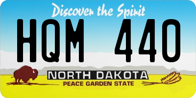 ND license plate HQM440