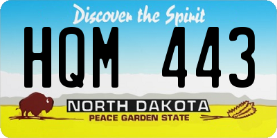 ND license plate HQM443