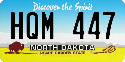 ND license plate HQM447