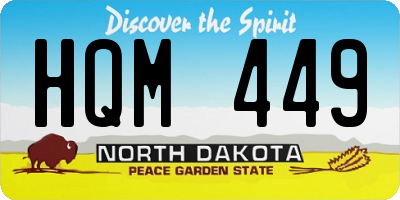 ND license plate HQM449
