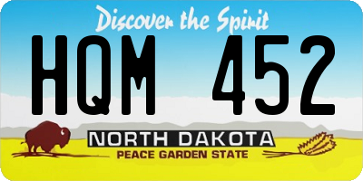 ND license plate HQM452