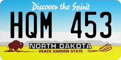 ND license plate HQM453