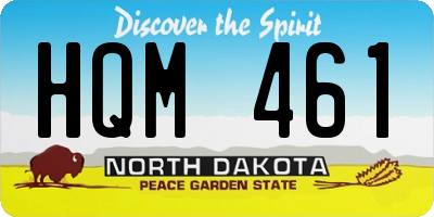 ND license plate HQM461