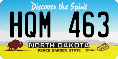 ND license plate HQM463