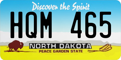 ND license plate HQM465