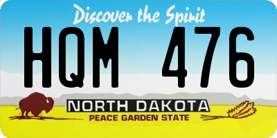 ND license plate HQM476