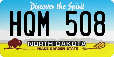 ND license plate HQM508