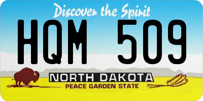 ND license plate HQM509