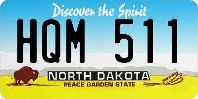 ND license plate HQM511