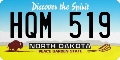 ND license plate HQM519