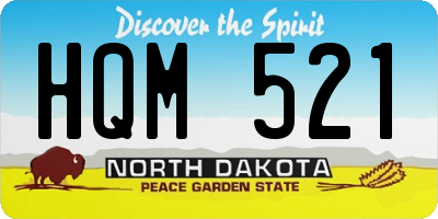 ND license plate HQM521