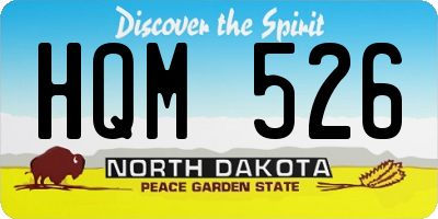 ND license plate HQM526