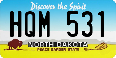 ND license plate HQM531