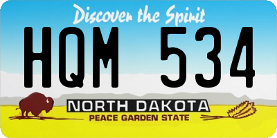 ND license plate HQM534