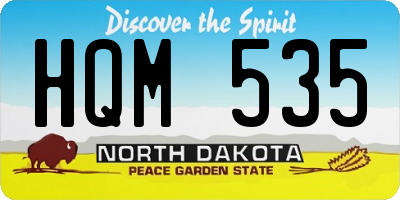 ND license plate HQM535