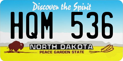 ND license plate HQM536