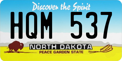 ND license plate HQM537