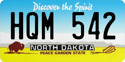 ND license plate HQM542
