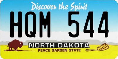 ND license plate HQM544