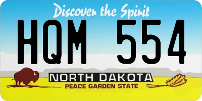 ND license plate HQM554